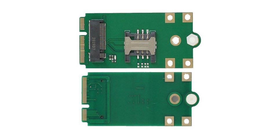 MiniPC.de NGFF (M.2) WWAN/LTE/3G/4G/5G zu Mini-PCIe Modul (intern, mit SIM-Slot) Netzwerk-Adapter von MiniPC.de