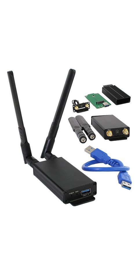 MiniPC.de NGFF (M.2) WWAN/LTE/3G/4G/5G zu USB 3.0 Adapter (externes Gehäuse, mi Netzwerk-Adapter von MiniPC.de
