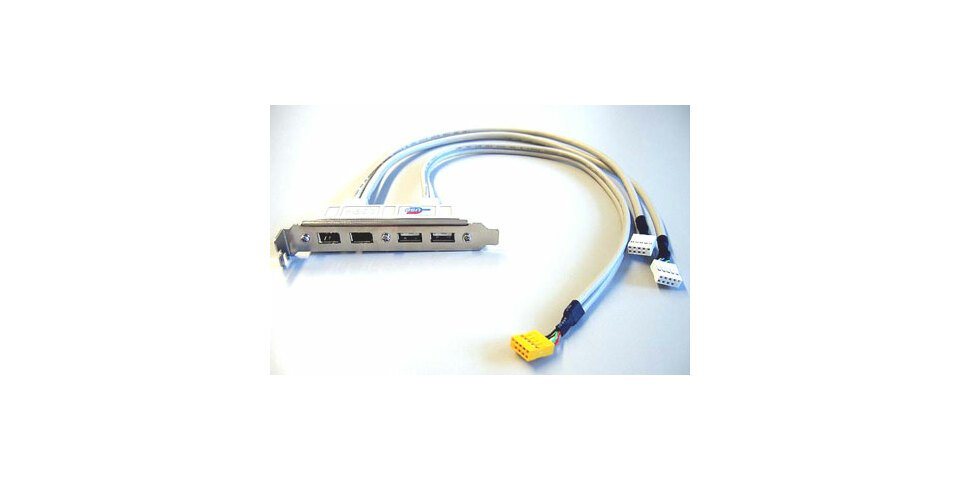 MiniPC.de Slotblende mit 2x USB 2.0 und 2x Firewire Anschluss Computer-Adapter von MiniPC.de