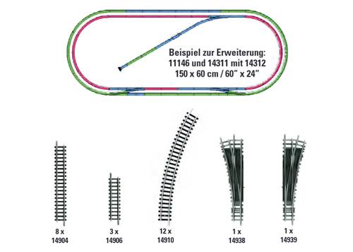 MiniTrix 14312 N Gleis Ergänzungs-Set 1 Set von MiniTrix