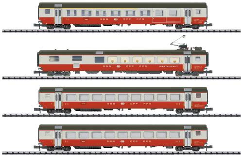 MiniTrix 18720 N 4er-Set Personenwagen Swiss Express der SBB Set 1 von MiniTrix