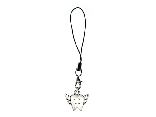 Miniblings Zahn mit Flügeln Handyanhänger Handyschmuck Zahnfee Zähne Zahnarzt- Handmade Modeschmuck I Anhänger Handyschmuck Schlüsselanhänger von Miniblings