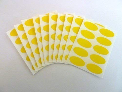 100 Etikett, 25x12mm oval, gelb, Farben Code Aufkleber, selbstklebende klebend Farbige Etiketten von Minilabel