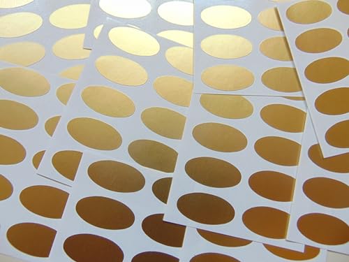 100 Etikett, 25x12mm oval, matt-gold, Farben Code Aufkleber, selbstklebende klebend Farbige Etiketten von Minilabel
