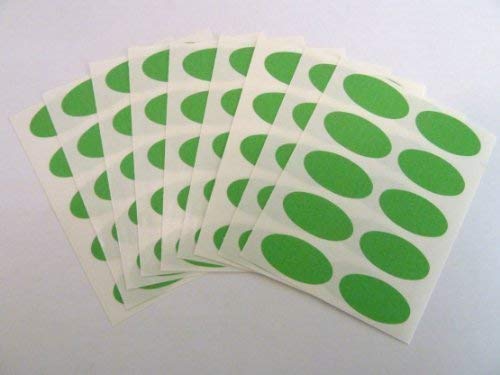100 Etiketten 25x12mm Oval Hellgrün, Farbcode Sticker Selbstklebend Klebend Farbige Etiketten von Minilabel