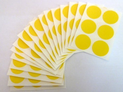 102 Etikett, 25mm Durchmesser rund, gelb, abnehmbare/niedrige Heften Farben Code Aufkleber, selbstklebende klebend gefärbt Punkte von Minilabel