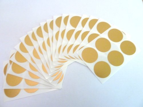 102 Etiketten, 25mm Durchmesser rund, matt gold, abnehmbare / niedriger Tack Farbcode Sticker, selbstklebende Klebend Bunt Punkte von Minilabel
