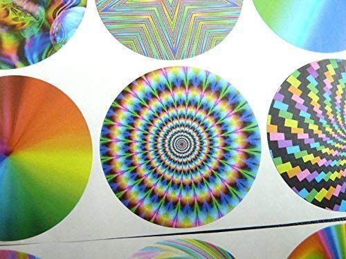12er Packung Regenbogen Effekte und Muster 51mm Zirkular Siegel-Etiketten, Sticker zum Basteln, Deko, Karten & Briefumschläge von Minilabel