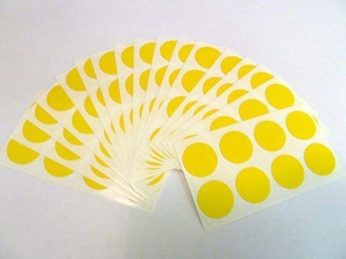 135 Etikett, 19mm Durchmesser rund, gelb, Farben Code Aufkleber, selbstklebende klebend gefärbt Punkte von Minilabel