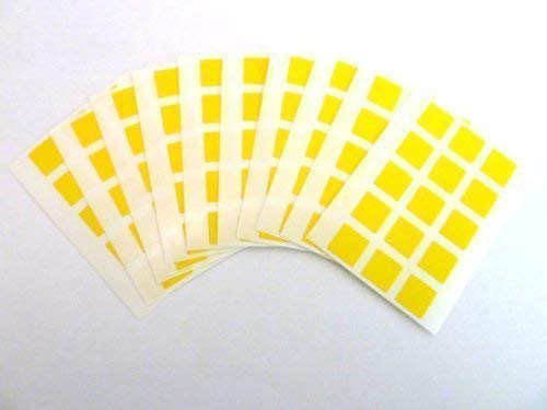 150 Etiketten, 10 x 10 mm eckig, Gelb, für Farbkodierung, Klebeetiketten selbstklebend-Kleber von Minilabel