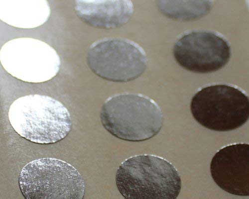 150 Etiketten, 10mm Durchmesser rund runde, Silber,selbstklebende Sticker,Minilabel Formen von Minilabel