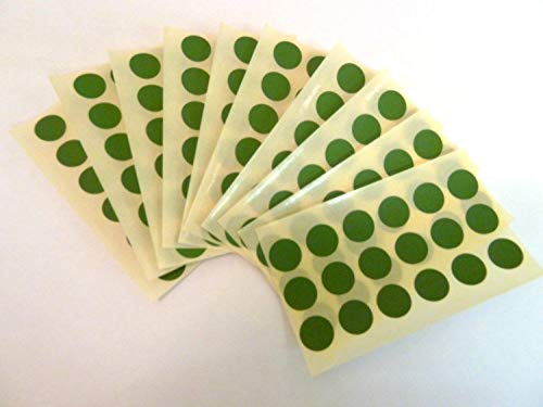 180 Etiketten, 13mm Durchmesser rund, dunkel grün, Farbe Code Sticker, selbstklebende Klebend Bunt Punkte von Minilabel