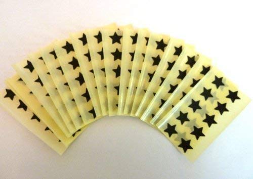 180 Etiketten, 15 mm Sterne, schwarz, Aufkleber, Klebeetiketten selbstklebend-Kleber von Minilabel