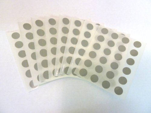 190 Etiketten, 9 mm Durchmesser rund, grau, Kunststoff/Vinyl Aufkleber, selbstklebend-Klebe bunte Punkte von Minilabel