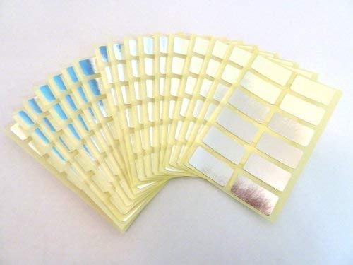 200 Etiketten, 25 x 12 mm Rectangle, silber glänzend, für Farbkodierung, Klebeetiketten selbstklebend-Kleber von Minilabel
