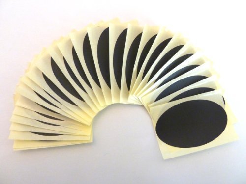 25 Etiketten, 82 x 51 mm, Oval, schwarz, Aufkleber, selbstklebend, Klebeetiketten von Minilabel