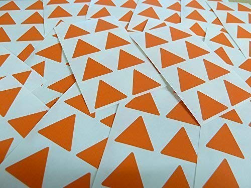 25mm (1") Dreieck Form Farbcode Sticker - Packungen mit 96 Groß Bunt Dreieckiges Klebeetiketten - 32 Farben Verfügbar - Dunkelorange von Minilabel