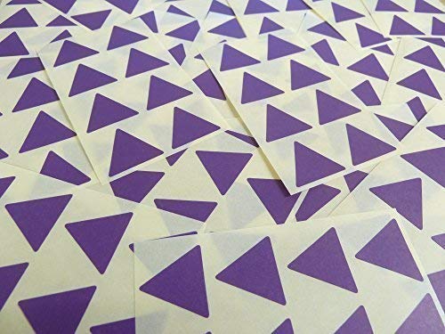 25mm (1 ") Dreieck Form Farbcode Sticker - Packungen mit 96 Groß Bunt Dreieckiges Klebeetiketten - 32 Farben Verfügbar - Dunkleviolett Violett von Minilabel