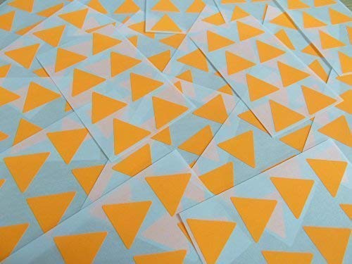 25mm (1") Dreieck Form Farbcode Sticker - Packungen mit 96 Groß Bunt Dreieckiges Klebeetiketten - 32 Farben Verfügbar - Fluoreszierend Hellorange Mandarine von Minilabel