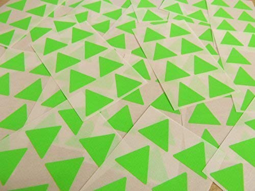 25mm (1") Dreieck Form Farbcode Sticker - Packungen mit 96 Groß Bunt Dreieckiges Klebeetiketten - 32 Farben Verfügbar - Fluoreszierende Hell Limettengrün von Minilabel