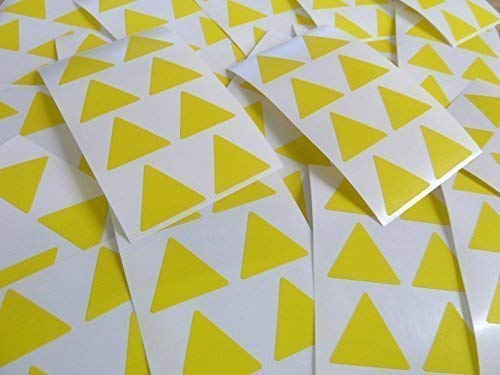 25mm (1") Dreieck Form Farbcode Sticker - Packungen mit 96 Groß Bunt Dreieckiges Klebeetiketten - 32 Farben Verfügbar - Gelb von Minilabel