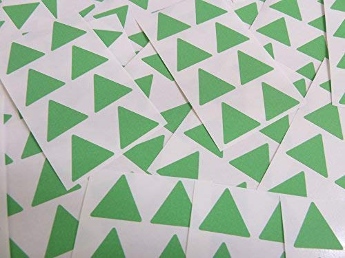 25mm (1") Dreieck Form Farbcode Sticker - Packungen mit 96 Groß Bunt Dreieckiges Klebeetiketten - 32 Farben Verfügbar - Hellgrün von Minilabel