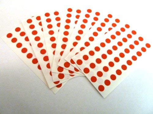 270 Etikett, 6mm Durchmesser rund, rot, Farben Code Aufkleber, selbstklebende klebend gefärbt Punkte von Minilabel