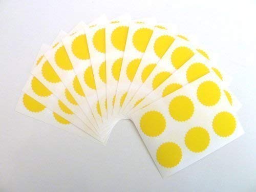 28mm Wellenkanten, Gelb, Zertifikat Waffel Company Siegel-Etiketten, Sticker für Prägung, Auszeichnungen & Belohnungen von Minilabel