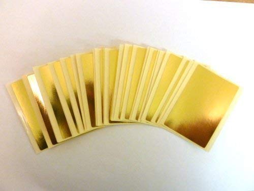 30 Etiketten, 75 x 50 mm, rechteckig, glänzend, goldfarben,,, Klebeetiketten, selbstklebend von Minilabel