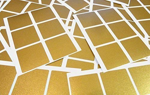 37mm (1.5 ") quadratische Form Farbcode Sticker - Packungen mit 72 groß bunt Squares Klebeetiketten - 32 Farben verfügbar - matt gold von Minilabel