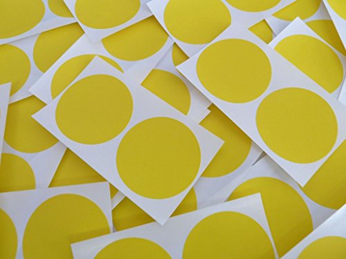 50 Stück 50 mm (5 cm) rund selbstklebend Sticky Dot Etiketten, farbige Aufkleber – Yellow Circles (50 Stück) von Minilabel