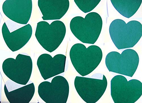 63mm (2.5 ") Herzform Farbcode Sticker - Packs Of 25 Groß Bunt Herzen Klebeetiketten Zum Basteln, Kartenherstellung & Deko - 33 Farben Verfügbar - Dunkelgrün von Minilabel