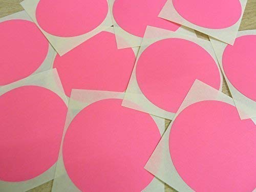 65mm (2.6") Rund, Kreisförmig Farbcode Sticker - Packs Of 25 Groß Bunt Runde, Klebeetiketten - 32 Farben Verfügbar - Fluoreszierend Rosa Magenta von Minilabel