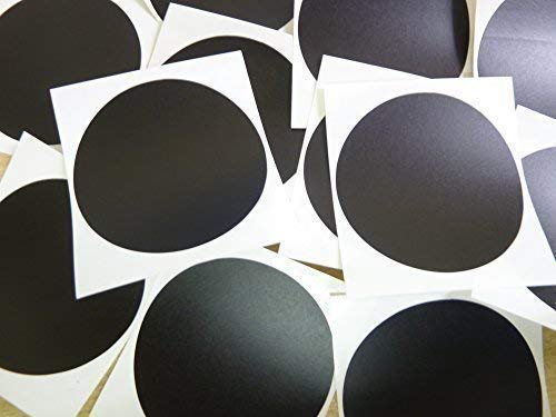 65mm (2.6 ") Rund, Kreisförmig Farbcode Sticker - Packs Of 25 Groß Bunt Runde, Klebeetiketten - 32 Farben Verfügbar - Schwarz von Minilabel