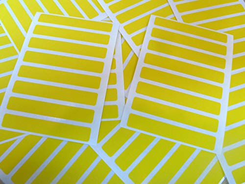 65x10mm (2.6" X 0,4 ") Rechteckige Form Farbcode Sticker Packungen 96 Farbig Schmal Rechtecke Klebeetiketten - 32 Farben Erhältlich - Gelb von Minilabel