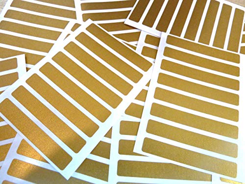 65x10mm (2.6" X 0,4 ") Rechteckige Form Farbcode Sticker Packungen 96 Farbig Schmal Rechtecke Klebeetiketten - 32 Farben Erhältlich - Matt Gold von Minilabel