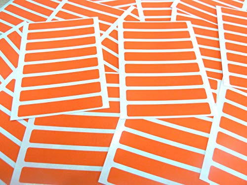 65x10mm (2.6" X 0,4 ") Rechteckige Form Farbcode Sticker Packungen 96 Farbig Schmal Rechtecke Klebeetiketten - 32 Farben Erhältlich - Orange von Minilabel