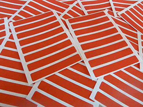 65x10mm (2.6" X 0,4 ") Rechteckige Form Farbcode Sticker Packungen 96 Farbig Schmal Rechtecke Klebeetiketten - 32 Farben Erhältlich - Rot von Minilabel