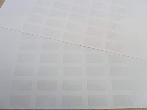 70 Klein Uni Klar Durchsichtig Langlebige Plastik Etikett 20x10mm (0.8" X 0.4 ") Rechteckig Aufkleber von Minilabel