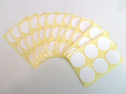 72 Stück, rund, 30 mm, Weiß, Minilabel Papieretiketten, Permanent selbstklebend, rund, Durchmesser, Etiketten von Minilabel
