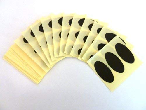 75 Etiketten, 40 x 20 mm Oval, schwarz, Aufkleber, Klebeetiketten selbstklebend-Kleber von Minilabel