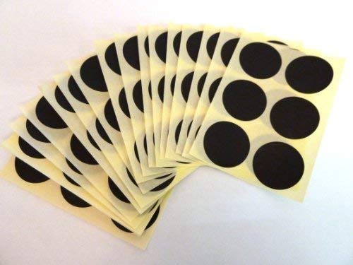 80 Etiketten, 25 mm Durchmesser rund, schwarz, Kunststoff/Vinyl Aufkleber, selbstklebend-Klebe bunte Punkte von Minilabel