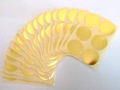 80 Etiketten , 25mm Durchmesser Rund , Scheinig Gold , Plastik / Vinyl Farbe Code Sticker , selbstklebende Klebend Bunt Punkte von Minilabel