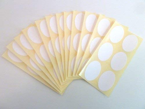 90 Stück, 30 x 20 mm Oval, Kunststoff weiss Etiketten, Permanent klebend, selbstklebend, strapazierfähig, Polyester, wasserabweisend, Sticker von Minilabel