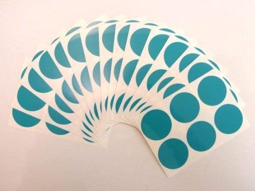 90 runde Etiketten, 33 mm Durchmesser, Türkis, Farbcode-Sticker, selbstklebende farbige Punkte von Minilabel