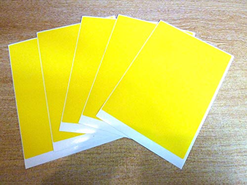 Groß 195x139mm A5 Farbig Selbstklebende Papier Etikett, Aufkleber. Erhältlich IN 12 Farben und Weiß - Gelb von Minilabel