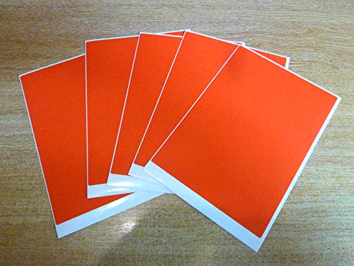 Groß 195x139mm A5 Farbig Selbstklebende Papier Etikett, Aufkleber. Erhältlich IN 12 Farben und Weiß - Rot von Minilabel