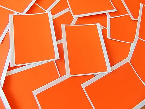 Klebeetiketten, rechteckig, selbstklebend, für Farbkodierung, 75°x°50°mm, Orange, 30 Stück von Minilabel