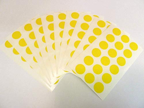 Klebeetiketten, rund, selbstklebend, 13 mm Durchmesser, Gelb, 180 Stück von Minilabel