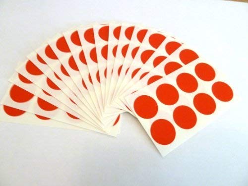 Klebeetiketten, rund, selbstklebend, für Farbkodierung, 19 mm Durchmesser, Rot, 135 Stück von Minilabel